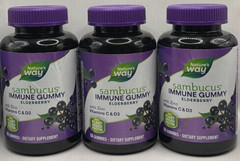 3PK Nature Way Sambucus Immune Gummy ~ ELDERBERRY ~ 60 EACH ~ EXP 12/26 ~ READ