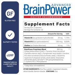 U.S. Doctors’ Clinical BrainPower Advanced Memory Supplement 60 Capsules