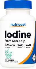 Iodine (Natural Iodine from Sea Kelp) 325Mcg, 240 Tablets – Non-Gmo, Gluten Free