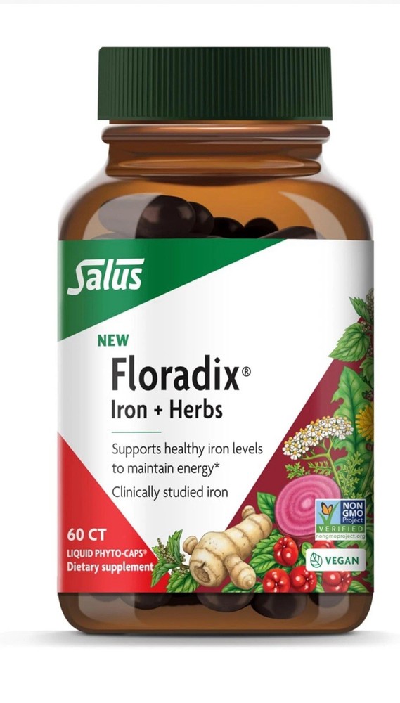 Salus ❤️ Floradix Iron + Herbs Capsules (60ct) Exp Date 6/27