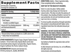 Vitamin B12 3000 mcg Gummies, Normal Energy Production and Metabolism, Immune…