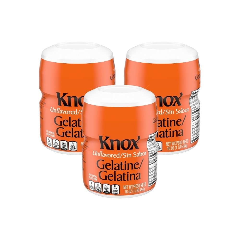 Knox Unflavored Gelatine 16 oz Canister – Pack of 3