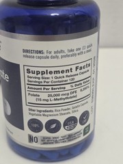 L Methylfolate 15mg 120 Capsules Opti-Folate Exp 1/28 SEALED x3 Lot