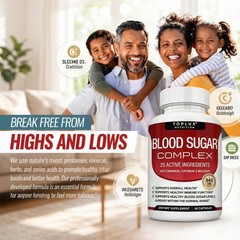 Toplux Glucose Complex–20 Ingredients for Glucose & Metabolism Enhance,60ct Pro