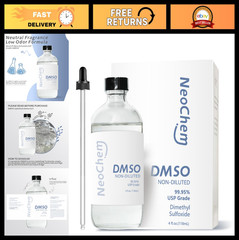 99.95% Pure DMSO Liquid 4 oz | Undiluted, Odorless, Premium Glass Bottle