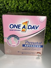 One A Day Prenatal Advanced 60 Multivitamin & 60 Choline Exp 02/27🔥