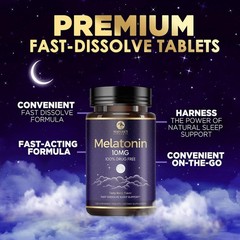 Melatonin 10Mg Fast Dissolve Supplements, Sleep Support Supplement for Adults –