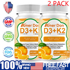 (2 Bottles) Vitamin K2 (MK7) D3 5000 IU Supplement, BioPerine Capsules, Immune
