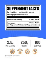 Bulk Magnesium Malate Powder 8.82 Ounce Magnesium Supplements Rich Powder