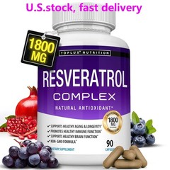 Toplux 1800mg Resveratrol Complex Antioxidant Anti-Aging Immune Support 90 Caps