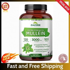 Zazzee Extra Strength Mullein Leaf 10:1 Extract, 120 Vegan Capsules, 4 Month Sup