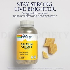Solaray Calcium Citrate 1000mg Chelated Calcium Supplement 240 VegCaps