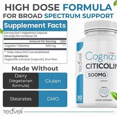 Cognizin Citicoline- 500mg CDP Choline Supplement
