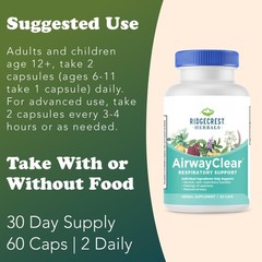 Ridgecrest Herbals AirwayClear, Lung Health and Breathing Support Supplements…