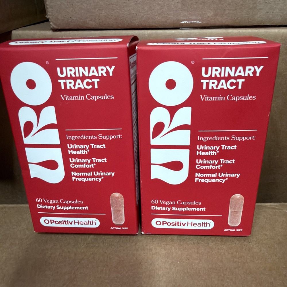 2 Boxes OPositiv URO Urinary Tract Vitamin Health Supplement 60 Caps Exp 11/26