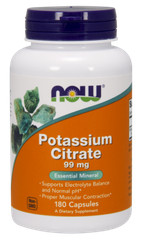 NOW Foods Potassium Citrate Electrolyte pH Balance 180 Caps 03/26EXP FREE SHIP