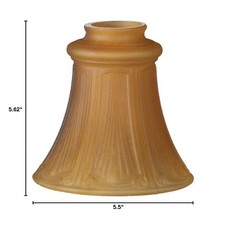 B&P Lamp® 5-1/2 inch tall Satin Amber Pan Light Fixture Shade, 2-1/4 inch l