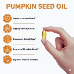 Pumpkin Seed Oil & Saw Palmetto 3000mg – 300 Softgels, Cold Pressed, Prostate &