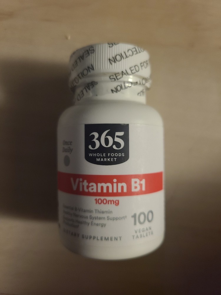 365 Whole Foods Vitamin B1 100mg 100 Ct. Energy & Nervous System Support EX02/26