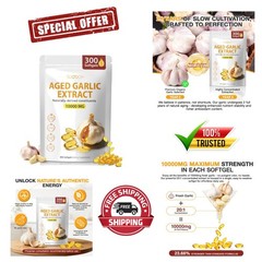 Gentle, Odor-Free Aged Garlic Supplements – 300 Softgels for Heart & Gut Health