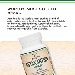 Triple Strength Astaxanthin 12mg – Patented, 70+ Clinical Trials, USA Made