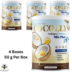 4x Coconut powder Cocolly Keto Collagen Probiotic Natural Booster Concentrated