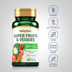 Fruits and Veggies Supplement | 60 Capsules | Non-GMO Vitamin | by Piping Rock