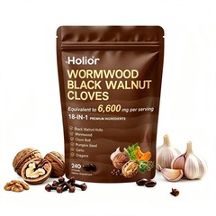 Holior 18-in-1 Wormwood Black Walnut Cloves Gut Digestive Softgels 6600mg