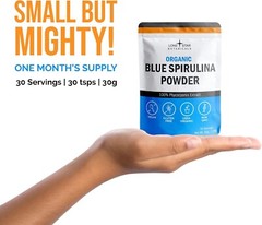 Organic Blue Spirulina Powder – 100% Pure Superfood, Blue-Green Algae, No Fishy