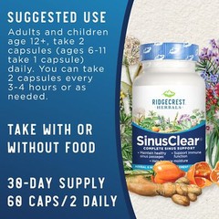 RidgeCrest Herbals SinusClear Complete Formula for Sinus and Nasal Health wit…