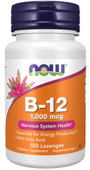 NOW FOODS Vitamin B-12 1000 mcg 100 or 250 Lozenges 03/2027EXP