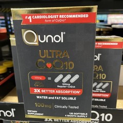 Qunol Ultra CoQ10 3XBetter Absorption Supplement 120 Softgels (exp 08/2028)