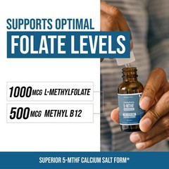 Organic Methyl Folate 1000 mcg + Methyl B12 Cofactor (300 Servings) –