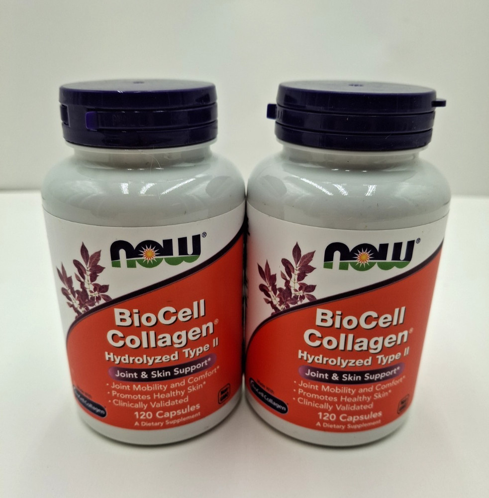 2X NOW Foods BioCell Collagen Hydrolyzed Type II – 120 Capsule – Exp 3/2028