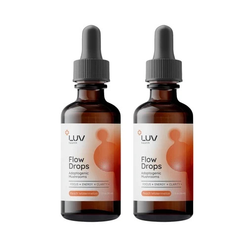 (2-Pack) LUV Wellness Flow Drops – Wellness LUV Flow Adaptogen Mushroom Blend Dr
