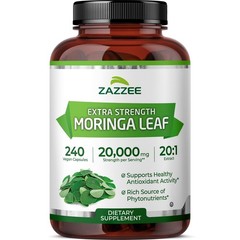 Zazzee Organic Moringa 201 Extract, 240 Vegan Capsules, 20,000 mg Strength, 1…