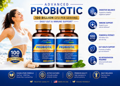 Probiotic 100 Billion CFU 200 Capsules Gut & Immune Support Digestive Health Sup