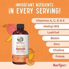 Mary Ruth’s Liquid Morning Multivitamin + Hair Growth – Peach Mango – 15 fl oz1+