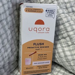 Uqora Drink Mix 1 FLUSH Supplement 10 Packets Pink Lemonade Exp 12/26 women
