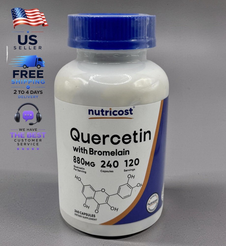 Quercetin with Bromelain 240 Capsules | 880 Mg Exp:2/2028