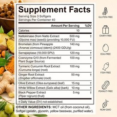 120 Softgels of Nattokinase 10,000 FU with MCT Oil – Ultra Absorption Formula