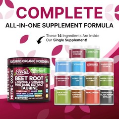 Clean Nutra Organic Beet Root Capsules L Arginine L Citrulline Pine Bark Nitric