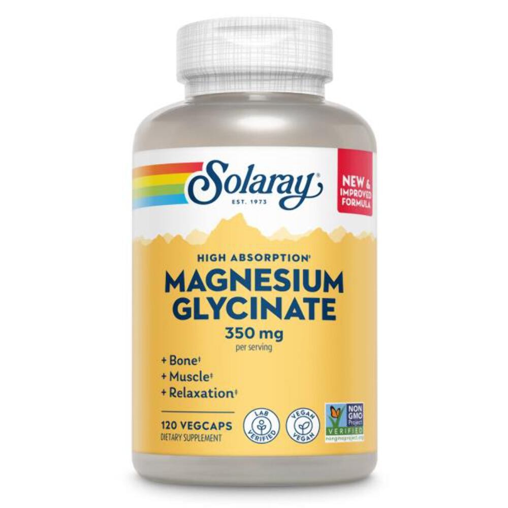 10/28 SOLARAY Magnesium Glycinate Capsules, Chelated Magnesium Bisglycinate w/Bi
