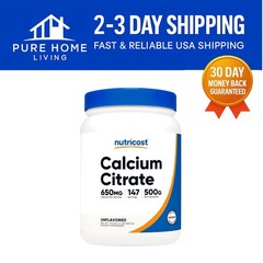 High-Quality Calcium Citrate Powder 650mg – 500g Granulated, Unflavored