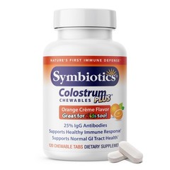 Symbiotics Colostrum Plus Chewables 120 ct, Orange Creme – Immunity Support …