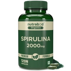 Nutrabud Organics Spirulina Capsule 2000mg per Serving 120 Veg Capsules