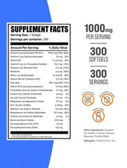 BulkSupplements Multivitamins for Women 50+ 300 Softgels – 1000 mg Per Serving