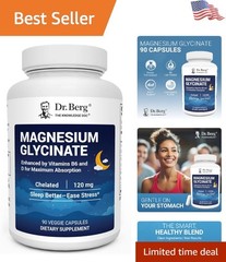 Dr. Berg Magnesium Glycinate Capsules, 90ct – Sleep, Stress & Muscle Support