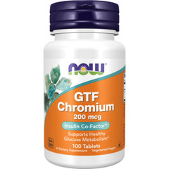 NOW FOODS GTF Chromium 200 mcg 100 Tablets Healthy Metabolism Best By 6/1/2028