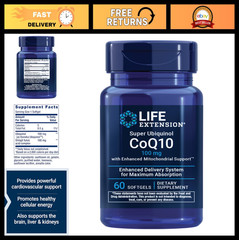 CoQ10 Ubiquinol 100mg – Enhanced Mitochondrial Support, Heart Health, Energy Boo